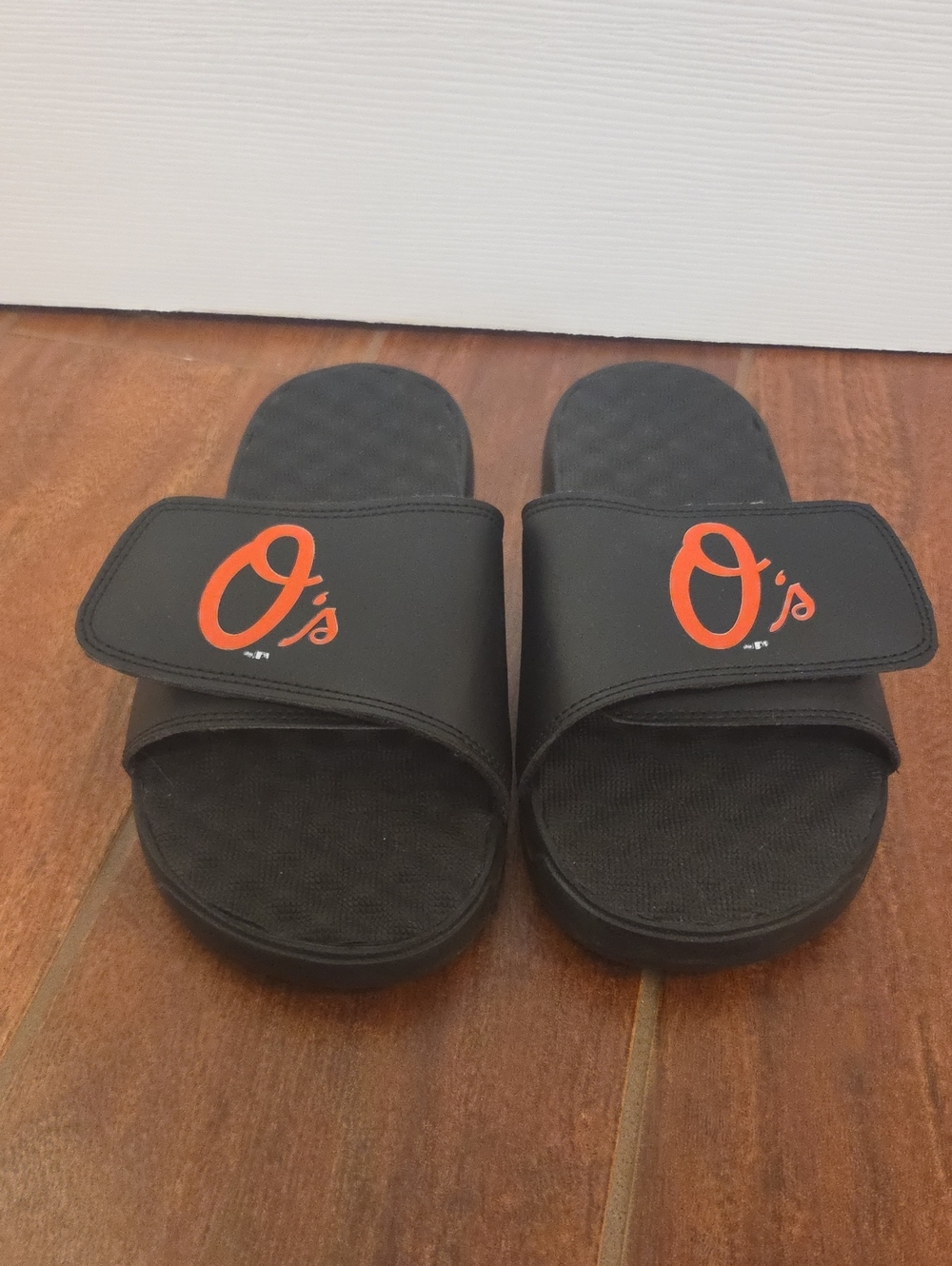 O's Black Slide Sandals - Adjustable Velcro Strap